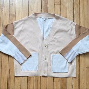 COS color blocks Cream Cardigan Sweater